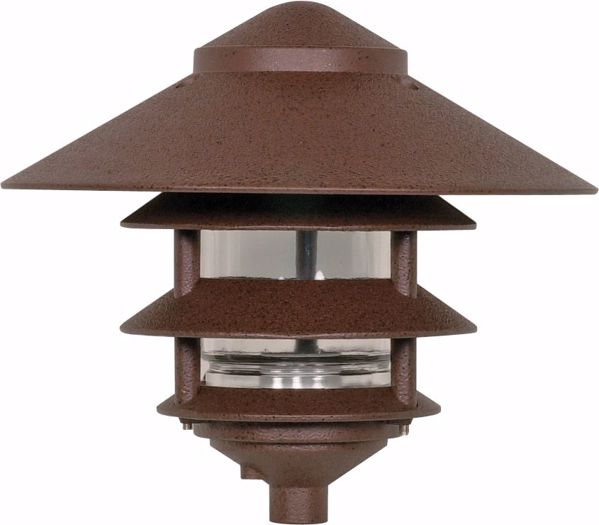 Picture of NUVO Lighting SF76/637 Pagoda Garden Fixture; Large 10" Hood; 1 light; 3 Louver; Old Bronze Finish