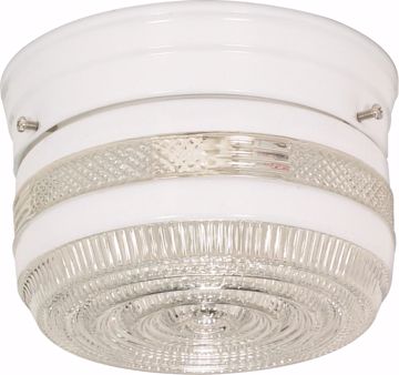 Picture of NUVO Lighting SF77/097 1 Light - 6" - Flush Mount - Small Crystal / White Drum