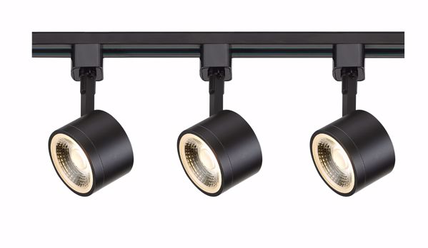 Picture of NUVO Lighting TK404 Track Lighting Kit; 12 watt LED; 3000K; 36 degree; Round shape; Black finish