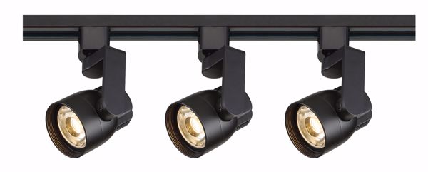 Picture of NUVO Lighting TK424 Track Lighting Kit; 12 watt LED; 3000K; 36 degree; Round shape with angle arm; Black finish