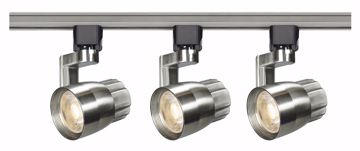 Picture of NUVO Lighting TK427 Track Lighting Kit; 12 watt LED; 3000K; 36 degree; Round shape with angle arm; Brushed nickel finish