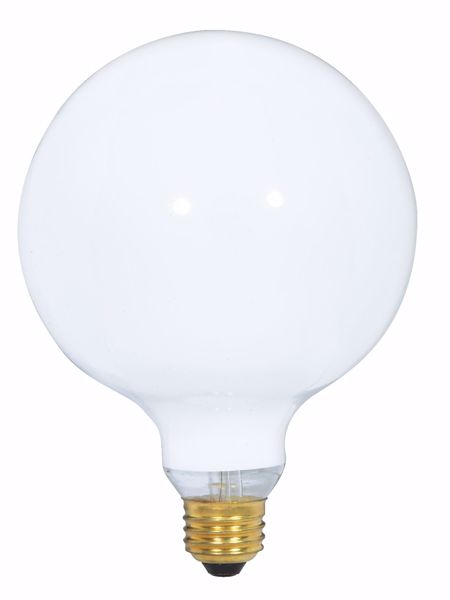 Picture of SATCO S3003 100W G-40 WHITE Incandescent Light Bulb