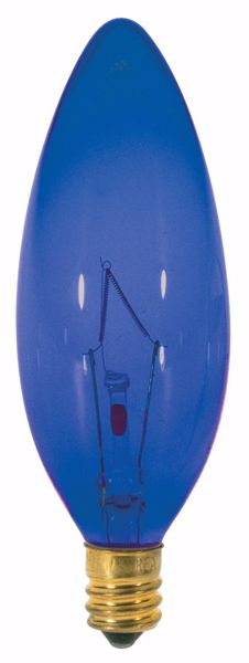 Picture of SATCO S3218 25W CAND Torpedo BLUE Incandescent Light Bulb