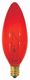 Picture of SATCO S3219 25W CAND Torpedo RUBY RED Incandescent Light Bulb
