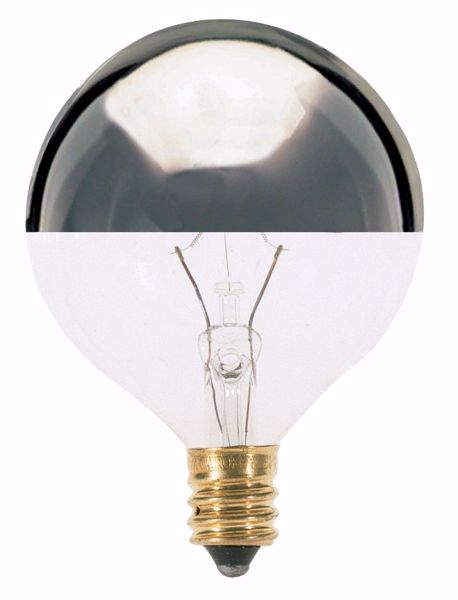 Picture of SATCO S3244 25W G16 1/2 SILVER CROWN Incandescent Light Bulb