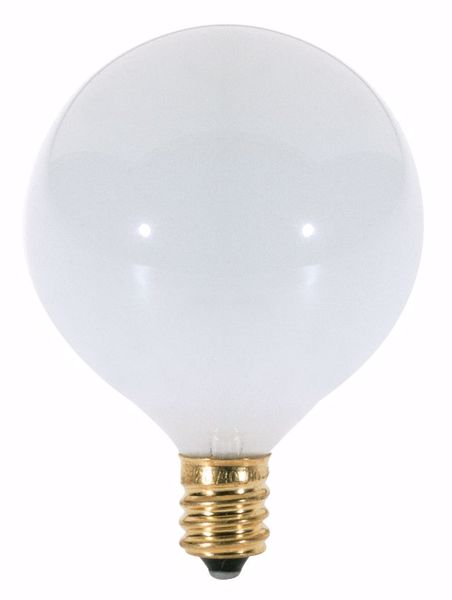 Picture of SATCO S3260 25W G16 1/2 CAND GLOSSY WHITE Incandescent Light Bulb