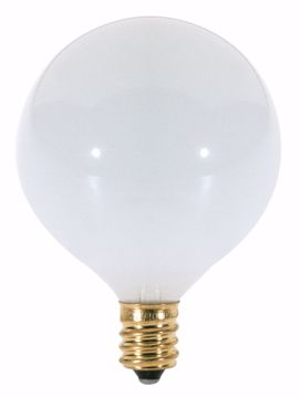 Picture of SATCO S3271 60W G16 1/2 CAND GLOSSY WHITE Incandescent Light Bulb