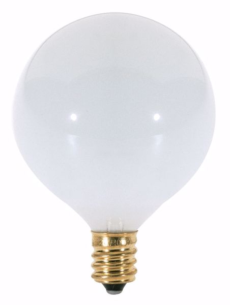 Picture of SATCO S3271 60W G16 1/2 CAND GLOSSY WHITE Incandescent Light Bulb