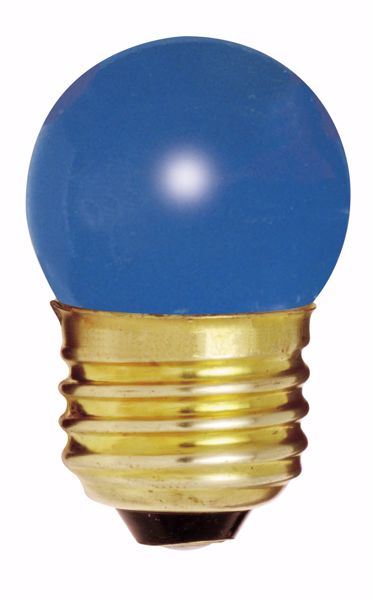 Picture of SATCO S3608 7 1/2W S11 Standard BLUE Incandescent Light Bulb