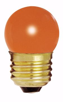 Picture of SATCO S3610 7 1/2W S11 Standard ORANGE Incandescent Light Bulb