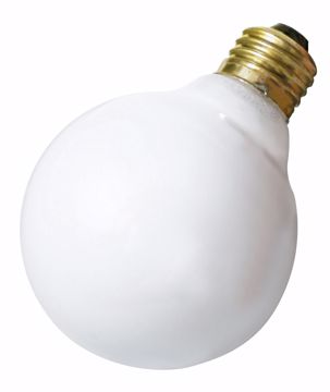 Picture of SATCO S3653 25W G-30 WHITE MED BASE Incandescent Light Bulb