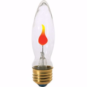 Picture of SATCO S3760 3W FLICKER Standard Clear Incandescent Light Bulb