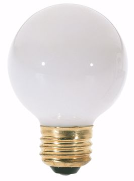 Picture of SATCO S3827 25W G18 1/2 RD Standard WHT Incandescent Light Bulb