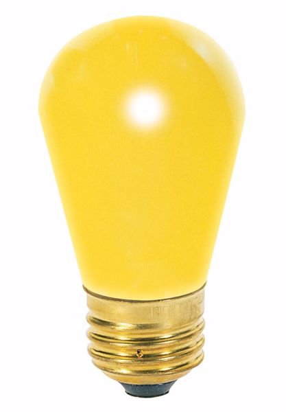 Picture of SATCO S3960 11S14 YELLOW  Incandescent Light Bulb