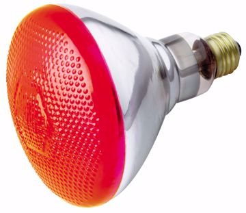 Picture of SATCO S4424 100W BR-38 RED 120 Volt Incandescent Light Bulb