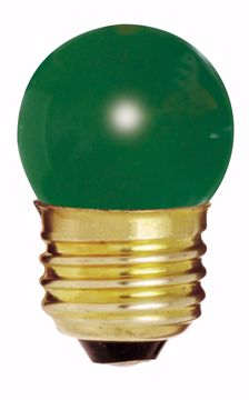 Picture of SATCO S4509 7 1/2W S11 GREEN Incandescent Light Bulb