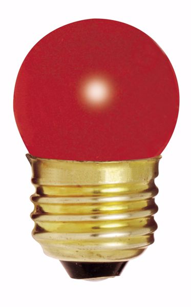 Picture of SATCO S4511 7 1/2W S11 Standard RED Incandescent Light Bulb