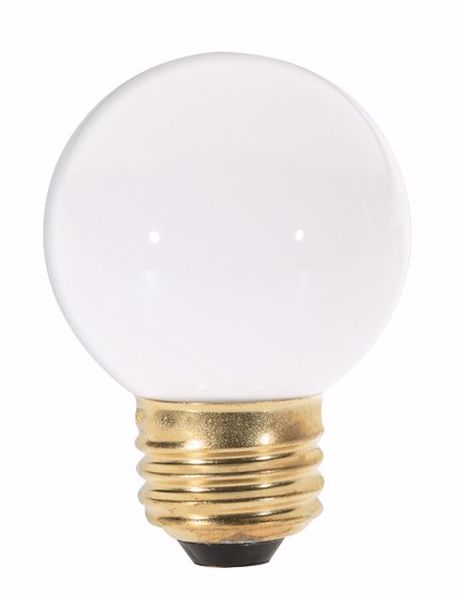 Picture of SATCO S4541 25W G16 1/2 WHITE MED. BASE Incandescent Light Bulb