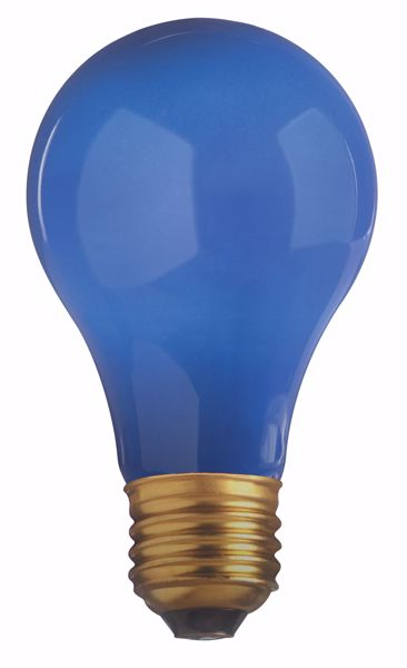 Picture of SATCO S4985 60W A19 CERAMIC BLUE 130V Incandescent Light Bulb