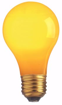 Picture of SATCO S4987 60W A19 CERAMIC YELLOW Incandescent Light Bulb