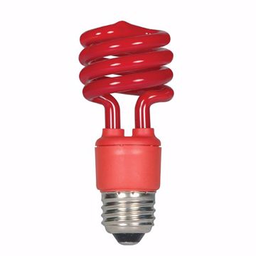 Picture of SATCO S5512 13T2/E26/RED/120V/1BL Compact Fluorescent Light Bulb