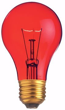 Picture of SATCO S6080 25W A19 TRANS. RED 130V Incandescent Light Bulb