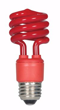 Picture of SATCO S7271 13T2/E26/RED/120V  Compact Fluorescent Light Bulb
