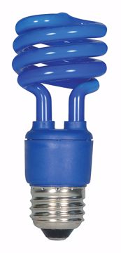 Picture of SATCO S7273 13T2/E26/BLUE/120V  Compact Fluorescent Light Bulb