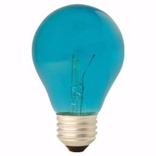 Picture of GE 22732 25W A19 TRANS. Teal 120V Incandescent Light Bulb 6 Pack