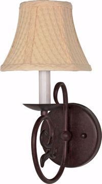 Picture of NUVO Lighting 60/049 Tapas - 1 Light - 7" - Sconce - with Linen Waffle Shade