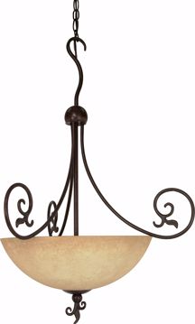 Picture of NUVO Lighting 60/050 Tapas - 3 Light - 24" - Pendant - with Tuscan Suede Glass