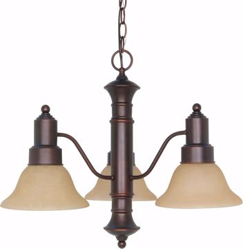 Picture of NUVO Lighting 60/1254 Gotham 3 Light 23" Chandelier with Champagne Linen Washed Glass
