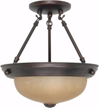 Picture of NUVO Lighting 60/1258 2 Light 11" Semi Flush with Champagne Linen Washed Glass