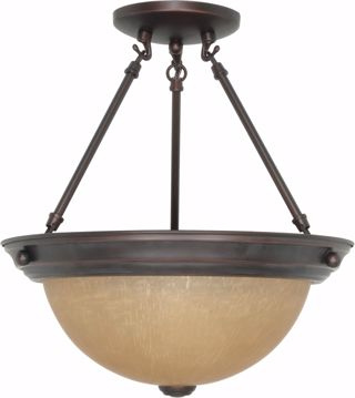 Picture of NUVO Lighting 60/1259 2 Light 13" Semi Flush with Champagne Linen Washed Glass