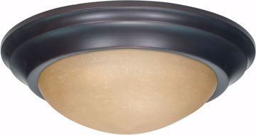 Picture of NUVO Lighting 60/1283 3 Light 17" Flush Mount Twist & Lock with Champagne Linen Washed Glass
