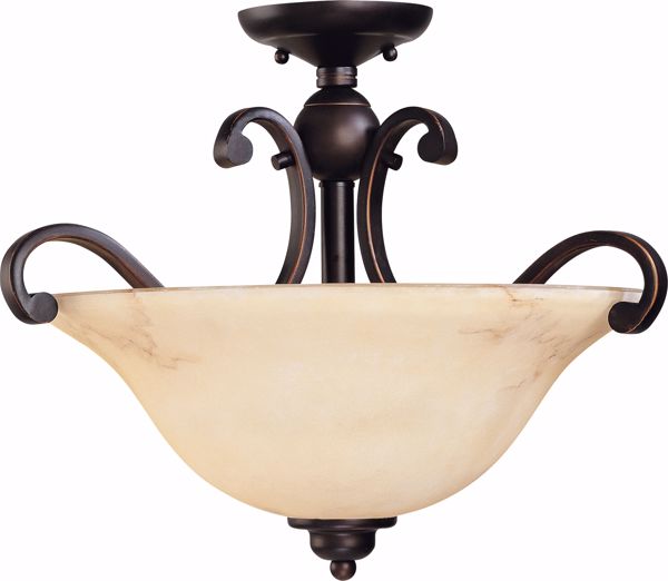 Picture of NUVO Lighting 60/1408 Anastasia - 3 Light Semi-Flush Dome with Honey Marble Glass