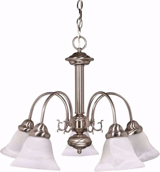 Picture of NUVO Lighting 60/181 Ballerina - 5 Light - 24" - Chandelier - with Alabaster Glass Bell Shades