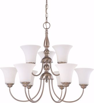 Picture of NUVO Lighting 60/1823 Dupont - 9 light 2 Tier 27" Chandelier with Satin White Glass