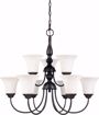 Picture of NUVO Lighting 60/1843 Dupont - 9 light 2 Tier 27" Chandelier with Satin White Glass