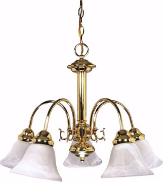Picture of NUVO Lighting 60/185 Ballerina - 5 Light - 24" - Chandelier - with Alabaster Glass Bell Shades