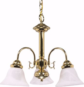 Picture of NUVO Lighting 60/186 Ballerina - 3 Light - 20" - Chandelier - with Alabaster Glass Bell Shades