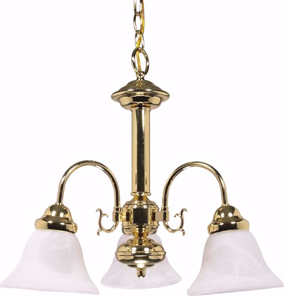 Picture of NUVO Lighting 60/186 Ballerina - 3 Light - 20" - Chandelier - with Alabaster Glass Bell Shades