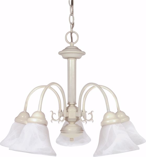 Picture of NUVO Lighting 60/187 Ballerina - 5 Light - 24" - Chandelier - with Alabaster Glass Bell Shades