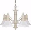 Picture of NUVO Lighting 60/195 Gotham - 5 Light - 25" - Chandelier - with Alabaster Glass Bell Shades