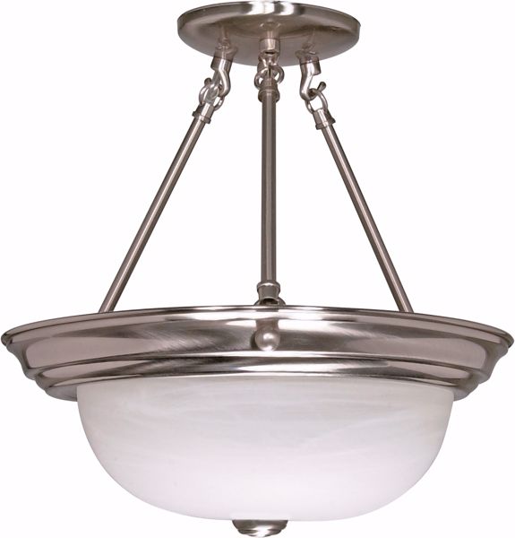 Picture of NUVO Lighting 60/202 3 Light - 15" - Semi-Flush - Alabaster Glass