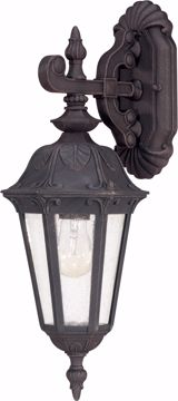 Picture of NUVO Lighting 60/2036 Cortland - 1 Light Small Wall Lantern- Arm Down with Seeded Glass