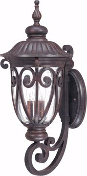 Picture of NUVO Lighting 60/2061 Corniche - 3 Light Large Wall Lantern Arm Up with Seeded Glass
