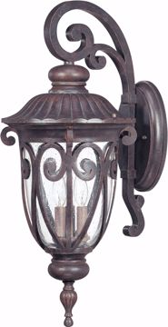 Picture of NUVO Lighting 60/2062 Corniche - 3 Light Large Wall Lantern Arm Down with Seeded Glass