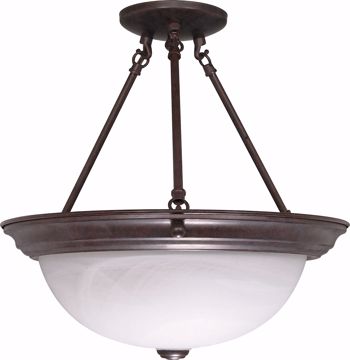 Picture of NUVO Lighting 60/210 3 Light - 15" - Semi-Flush - Alabaster Glass