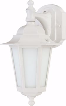 Picture of NUVO Lighting 60/2204 Cornerstone ES - 1 Light 13" - CFL Wall Lantern with Satin White Glass - 13w GU24 Included